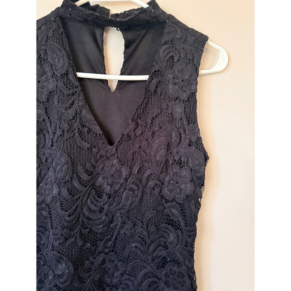 Ambiance Black Lace Mock Neck Cutout Dress Women S Whimsigoth Glam Grunge - Picture 2 of 6